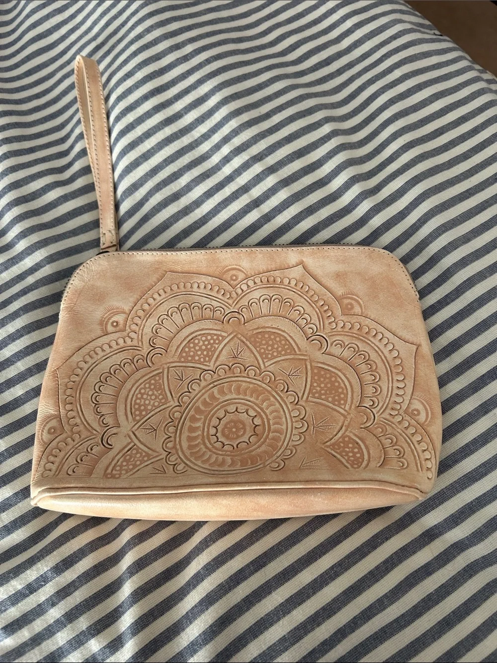 Leaders brand Embossed Floral Wristlet Clutch in Blush